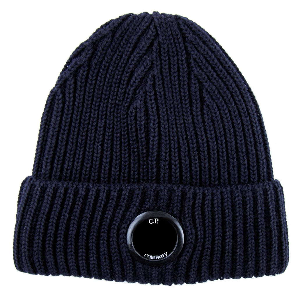 CP Company Extra Fine Merino Wool Lens Winter Beanie Navy 888