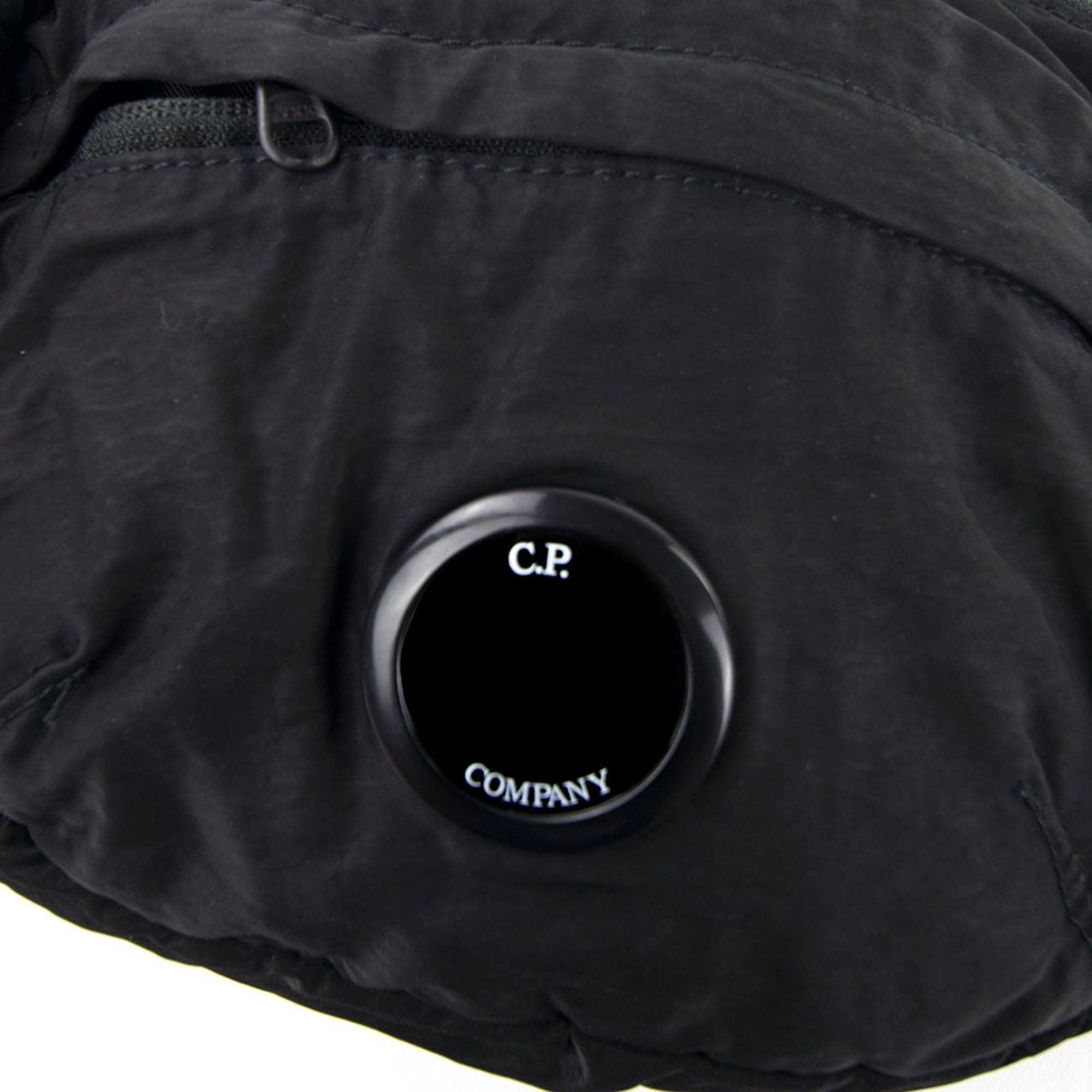 Cp Company Garment Dyed Nylon Sateen Lens Waist Bag Black 999