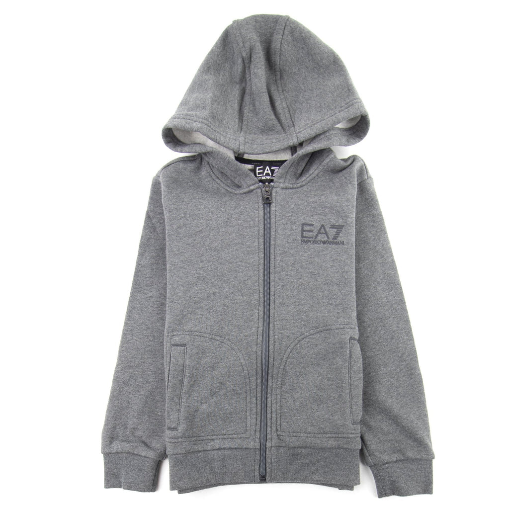 EA7 Junior Hooded Sweatshirt Dark Grey Melange