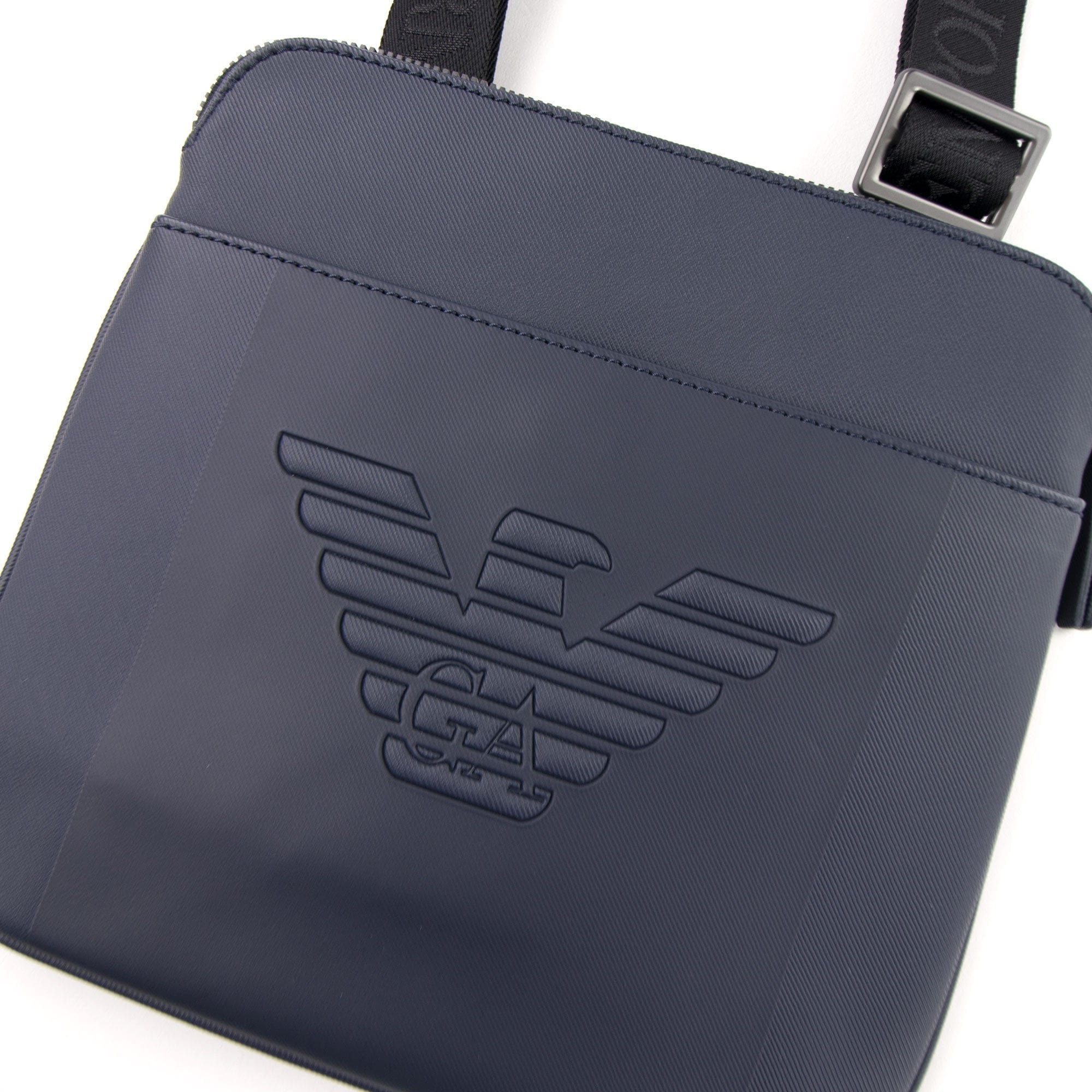 Emporio Armani Embossed Logo Cross Body Bag Navy Blue