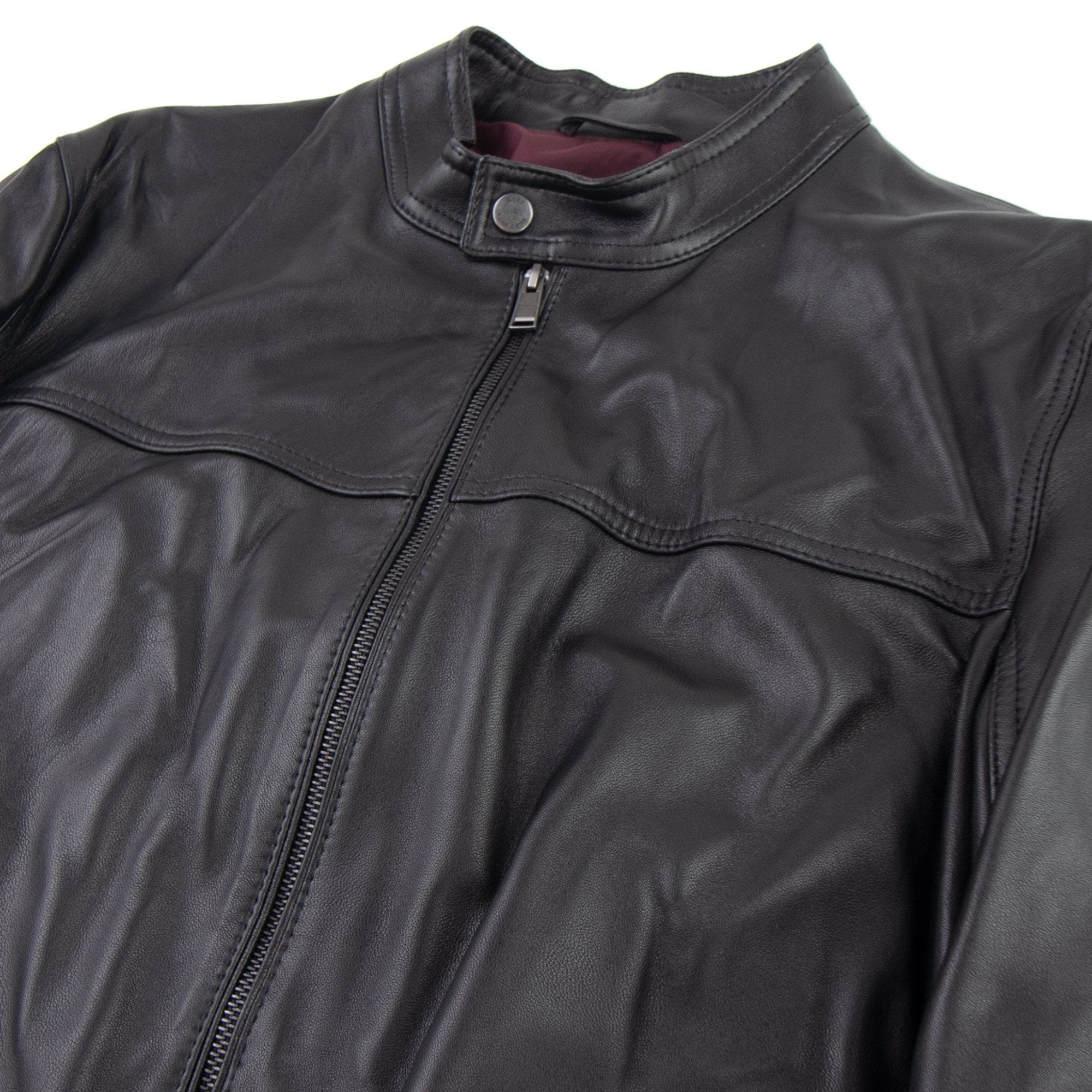 Hugo Boss Blouson Jacket In Nappa Leather Black