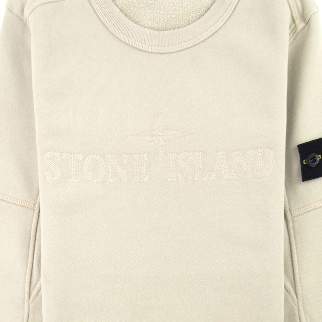 Stone Island Junior Embroidered Chest Logo Sweatshirt Taupe V0090