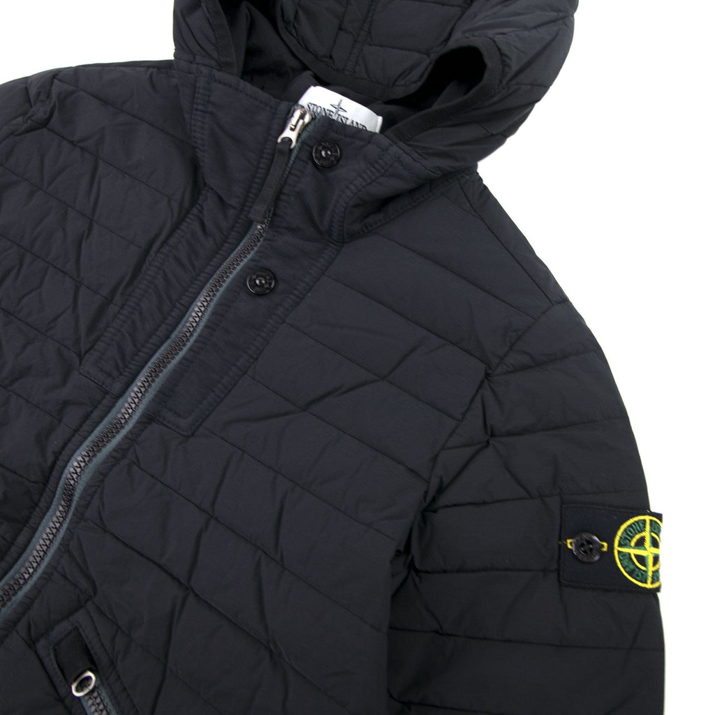 Stone Island Junior 40632 Hooded Down Jacket Black V0129