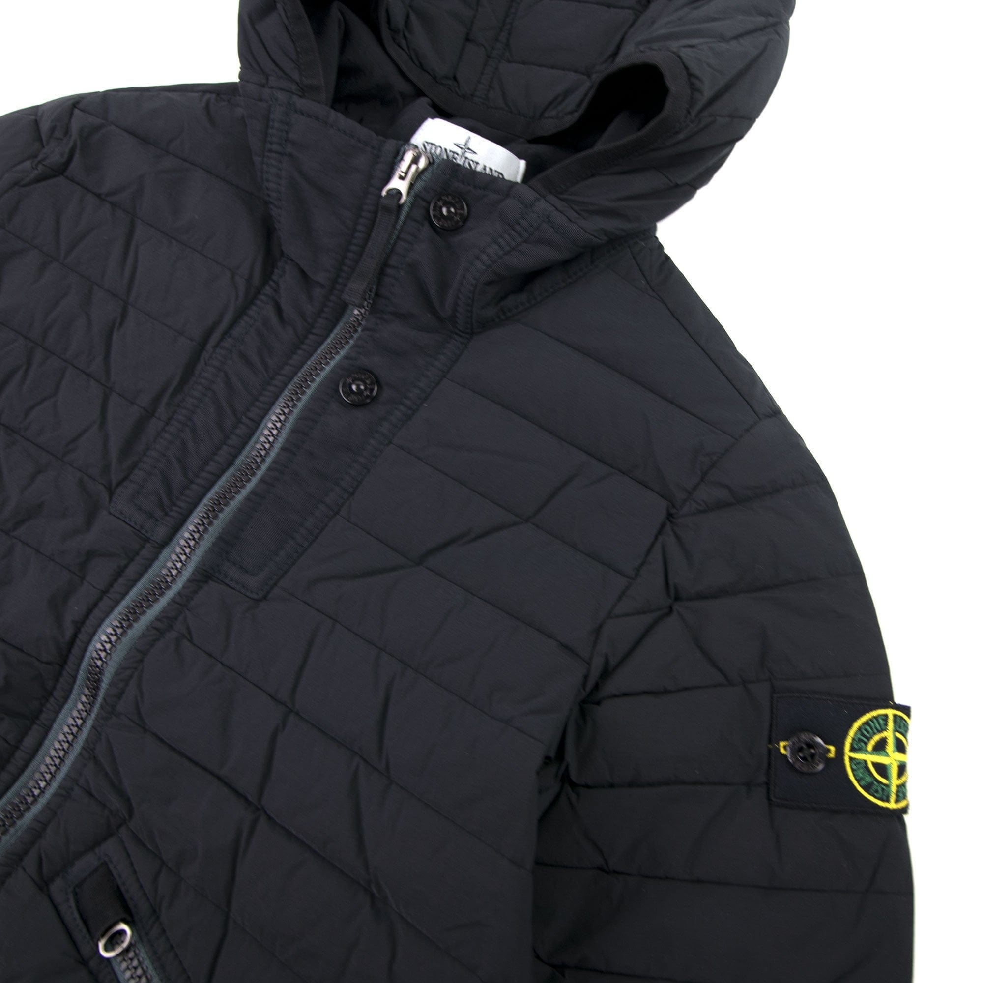 Stone Island Junior 40632 Hooded Down Jacket Black V0129