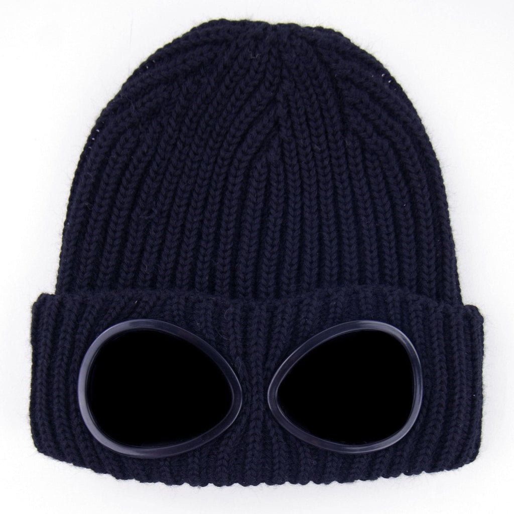C.P. Company Undersixteen Extra Fine Merino Wool Goggle Beanie Navy 888
