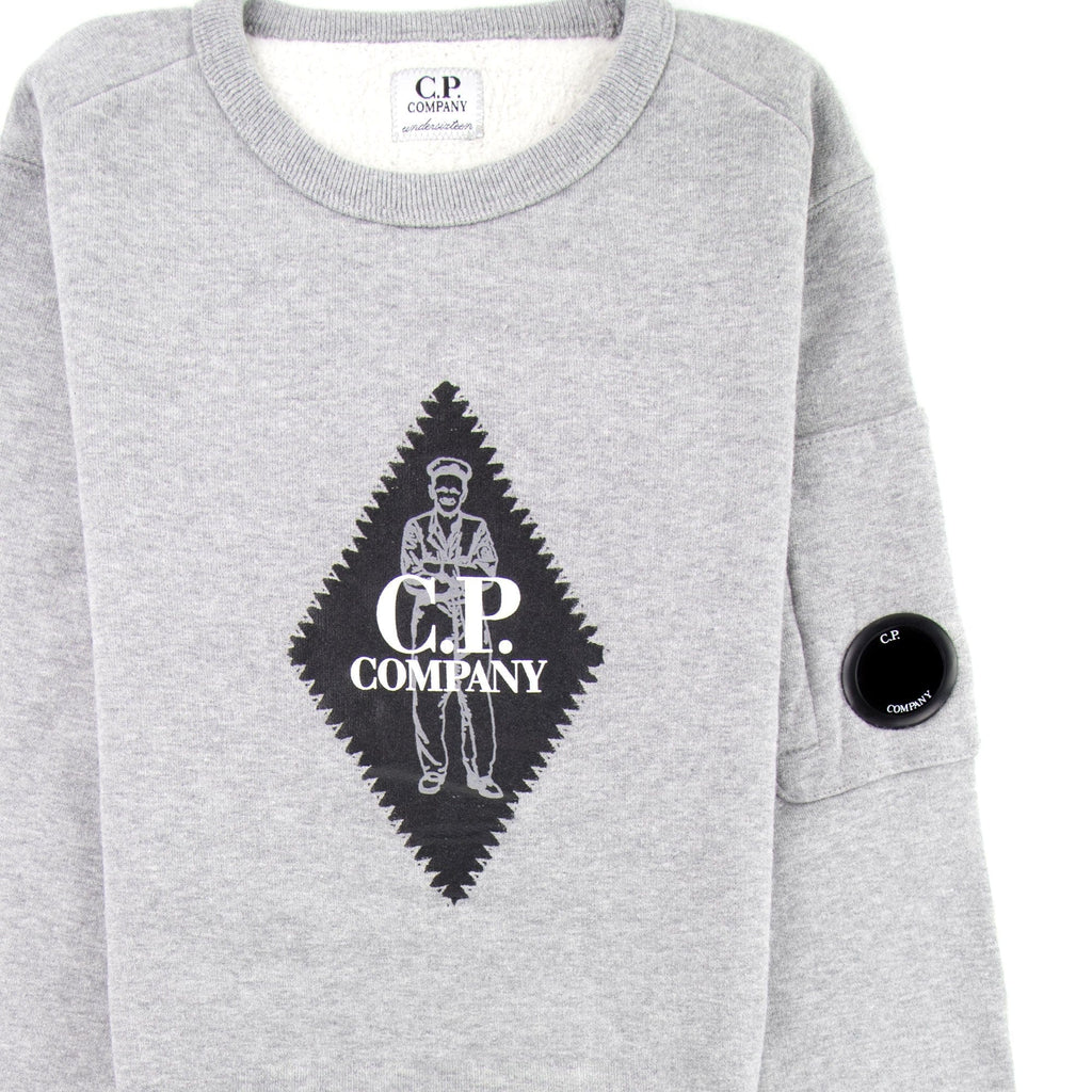 C.P. Company Undersixteen Diamond Logo Lens Sweatshirt Grey M93
