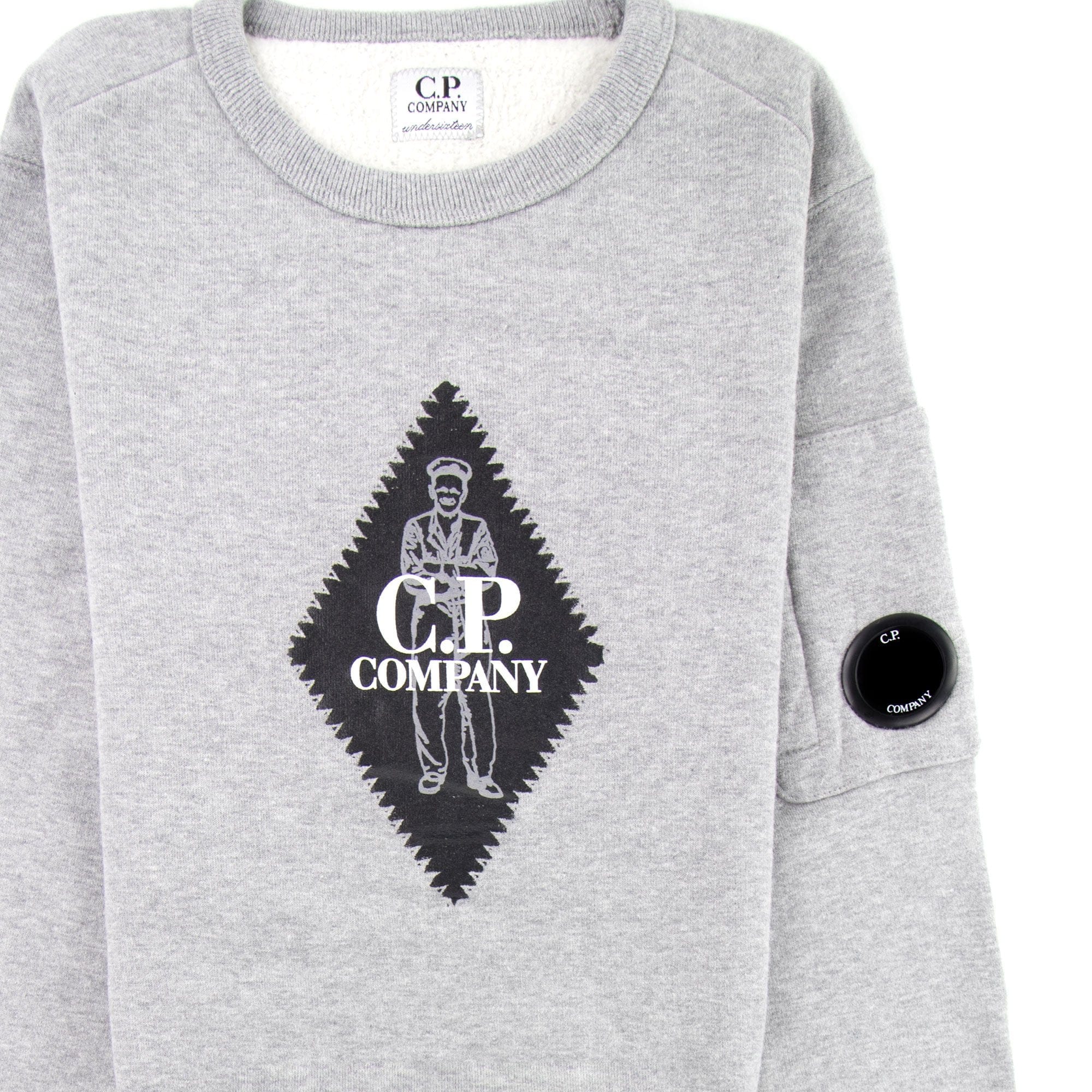 C.P. Company Undersixteen Diamond Logo Lens Sweatshirt Grey M93