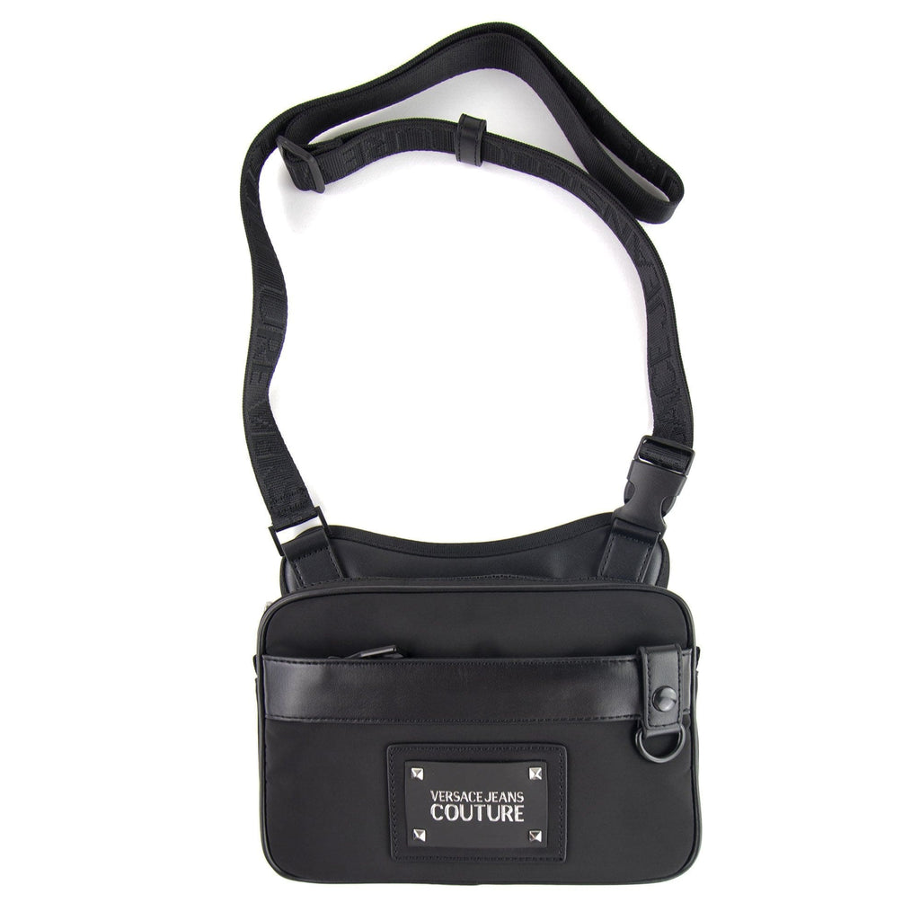 Versace Jeans Couture Motif Logo Crossbody Bag Black