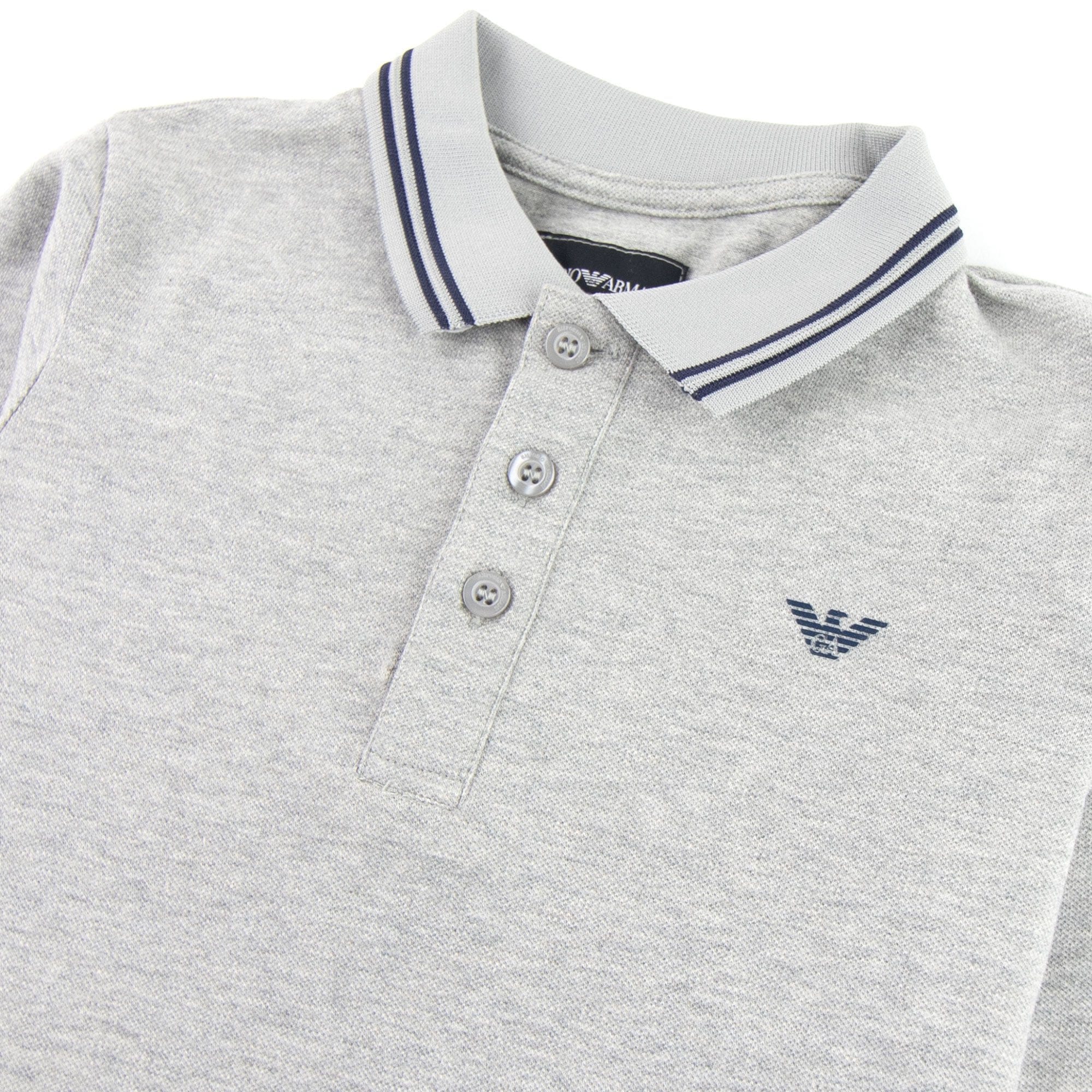 Emporio Armani Jnr L/s Polo Collar Stripe Grey