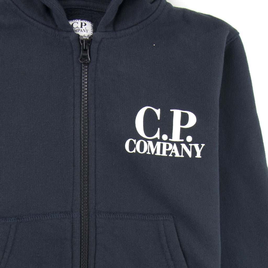 Cp Company Undersixteen Basic Fleece Goggle Hooded Sweatshirt Navy 888