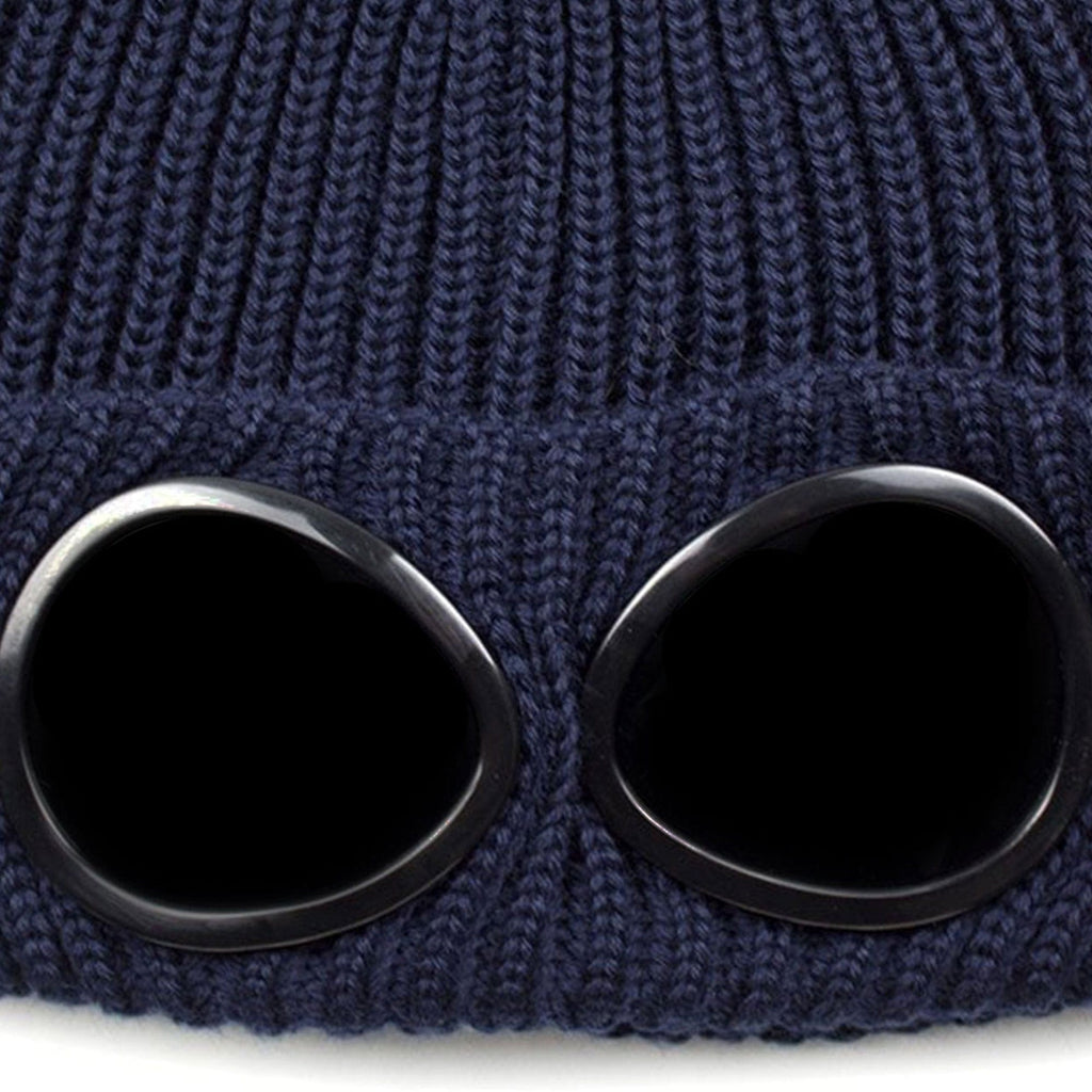 CP Company Extra Fine Merino Wool Goggle Winter Beanie Navy 888