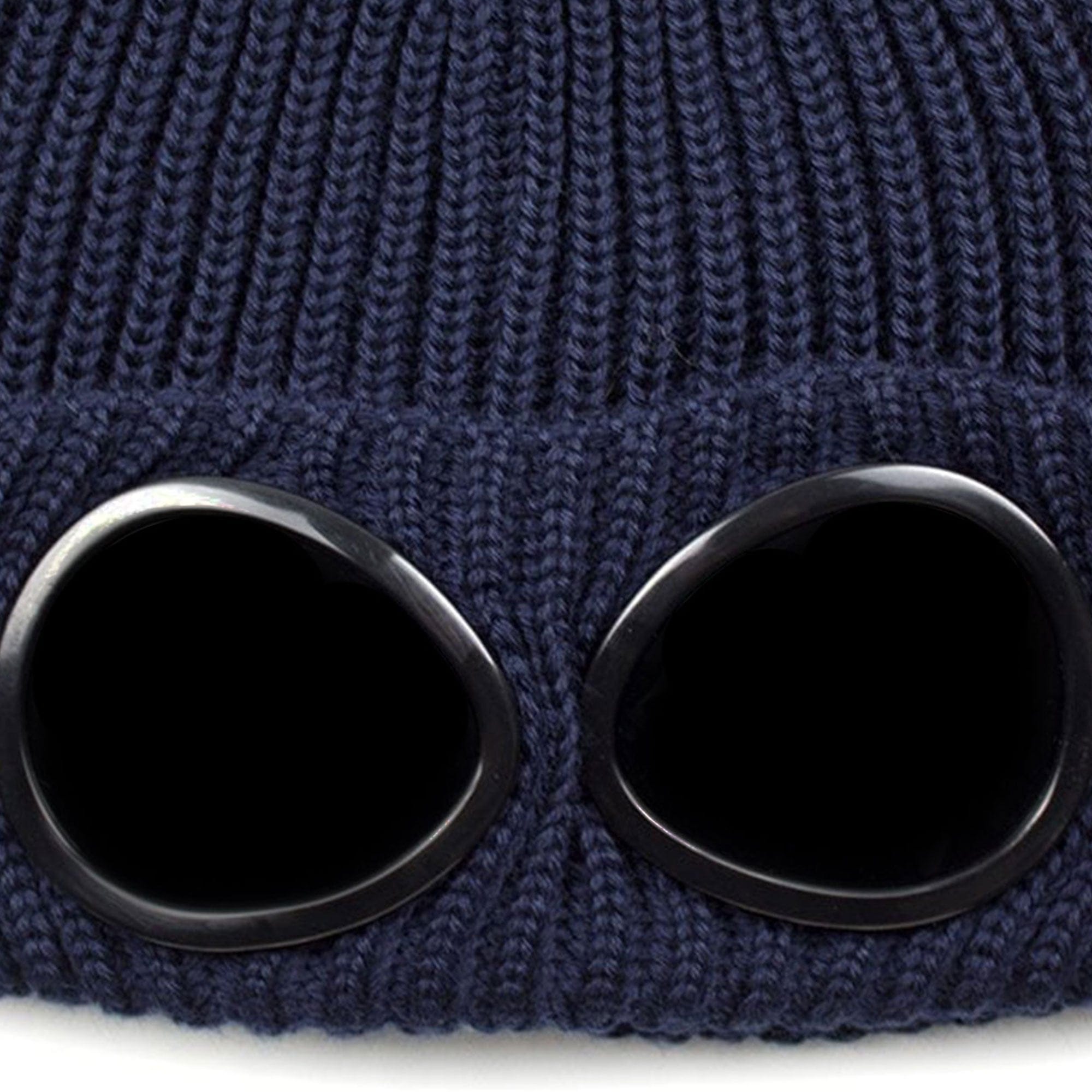 CP Company Extra Fine Merino Wool Goggle Winter Beanie Navy 888