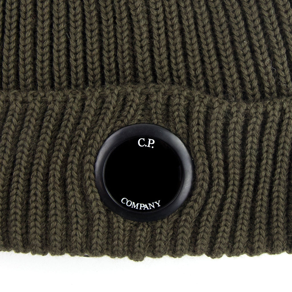 Cp Company Extra Fine Merino Wool Lens Winter Beanie Dusty Olive 661