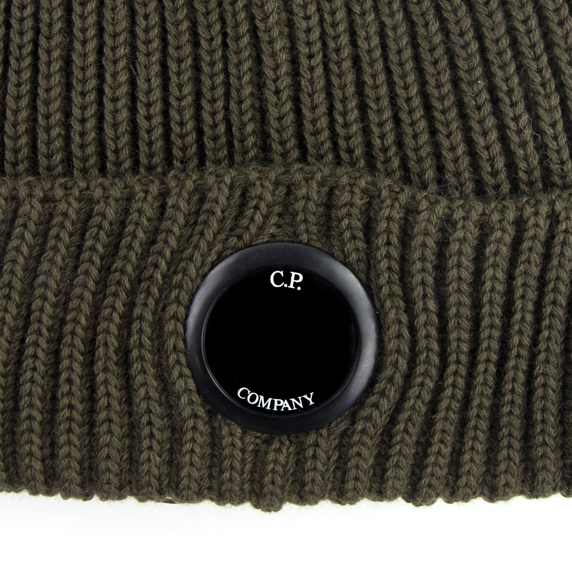 Cp Company Extra Fine Merino Wool Lens Winter Beanie Dusty Olive 661