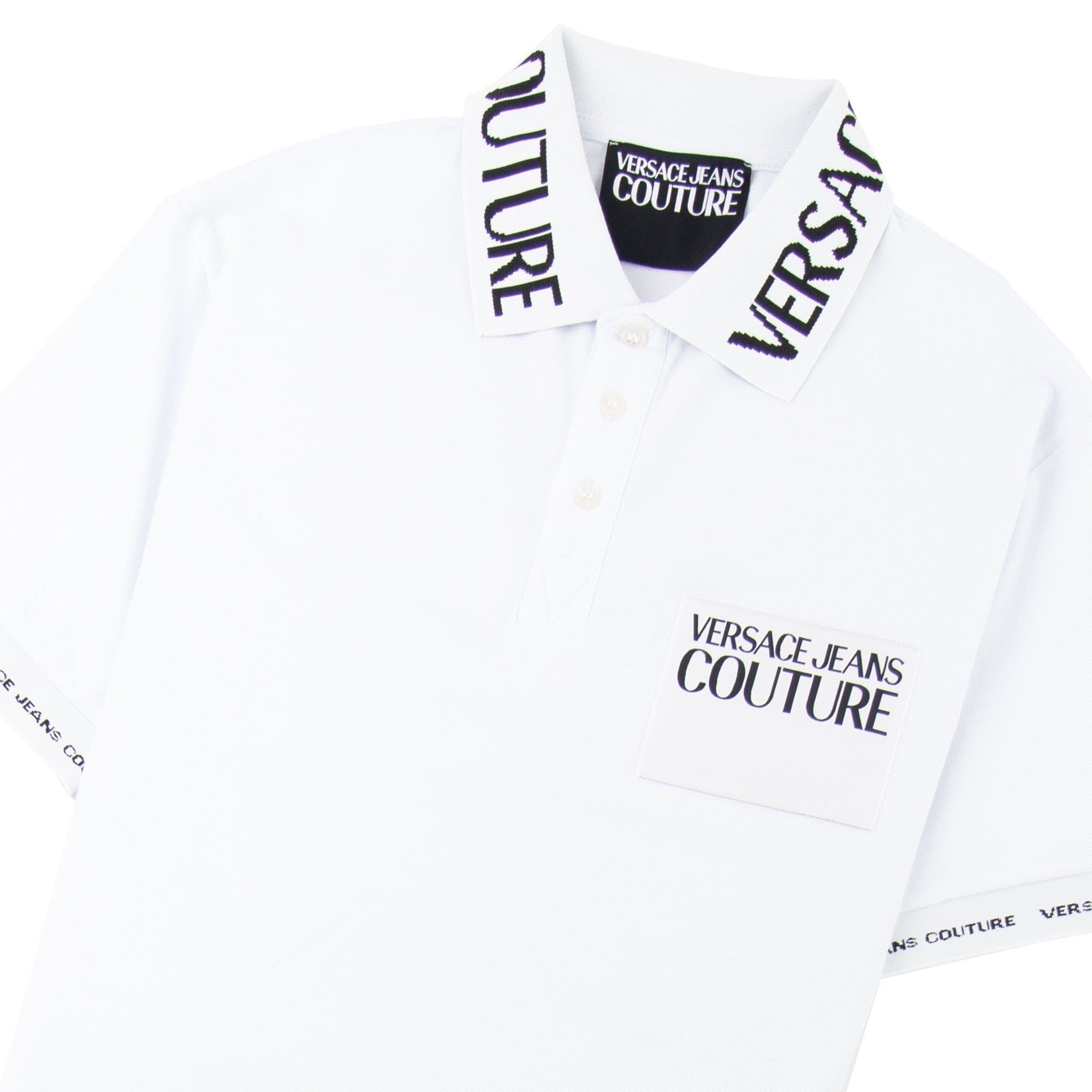 Versace Jeans Couture Slim-fit Cotton-pique Polo White