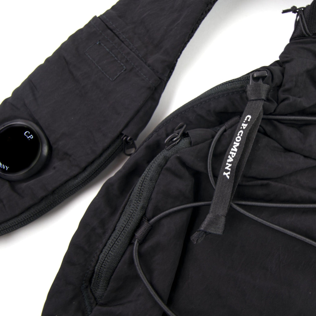 CP Company Garment Dyed Nylon Sateen Shoulder Bag Black 999