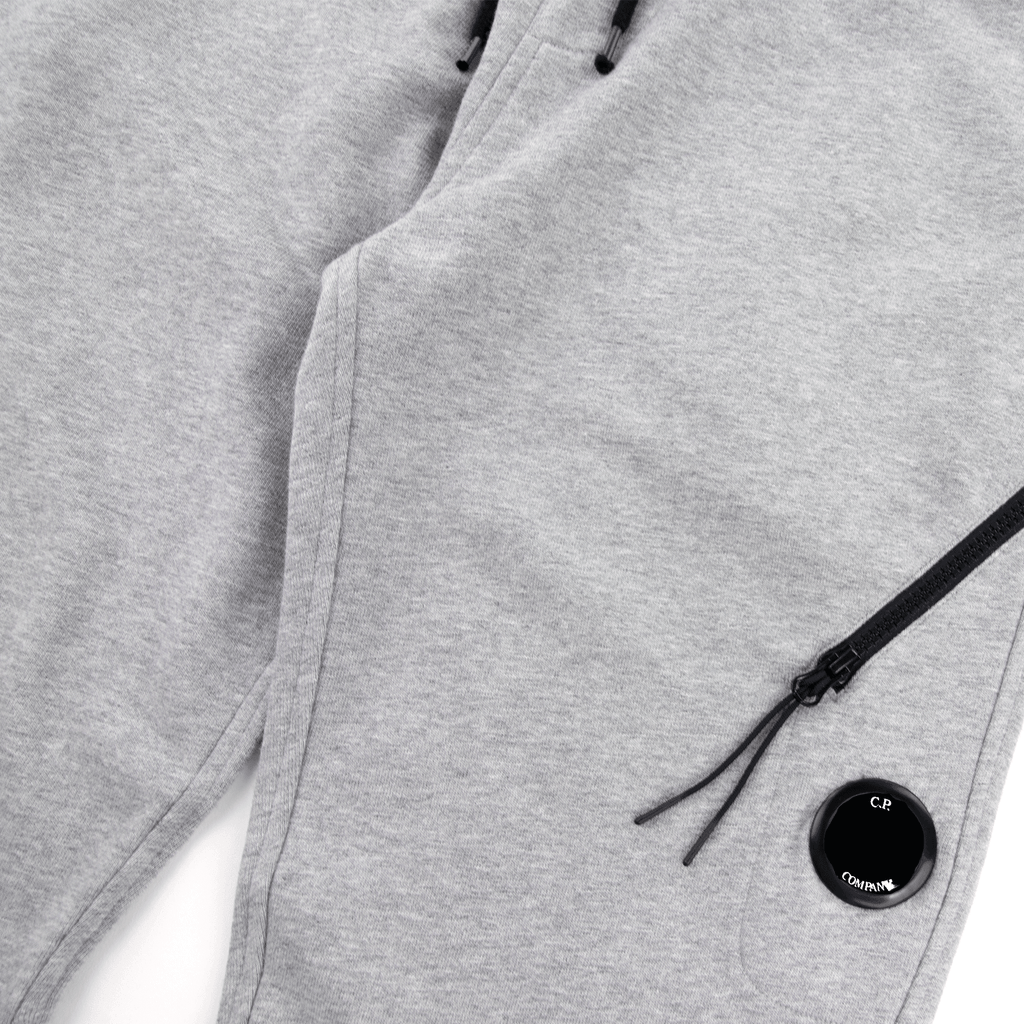 CP Company Diagonal Raised Fleece Double Zip Lens Sweatpants Grey M93
