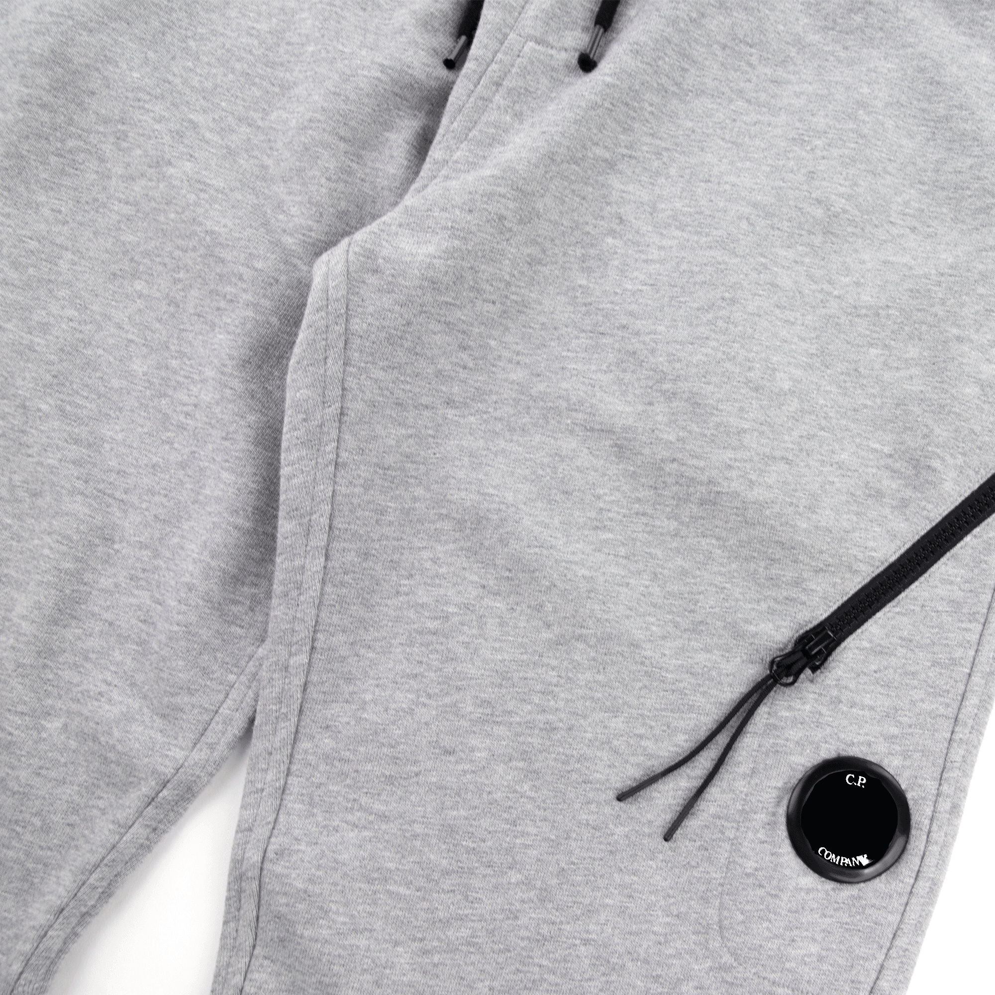 CP Company Diagonal Raised Fleece Double Zip Lens Sweatpants Grey M93