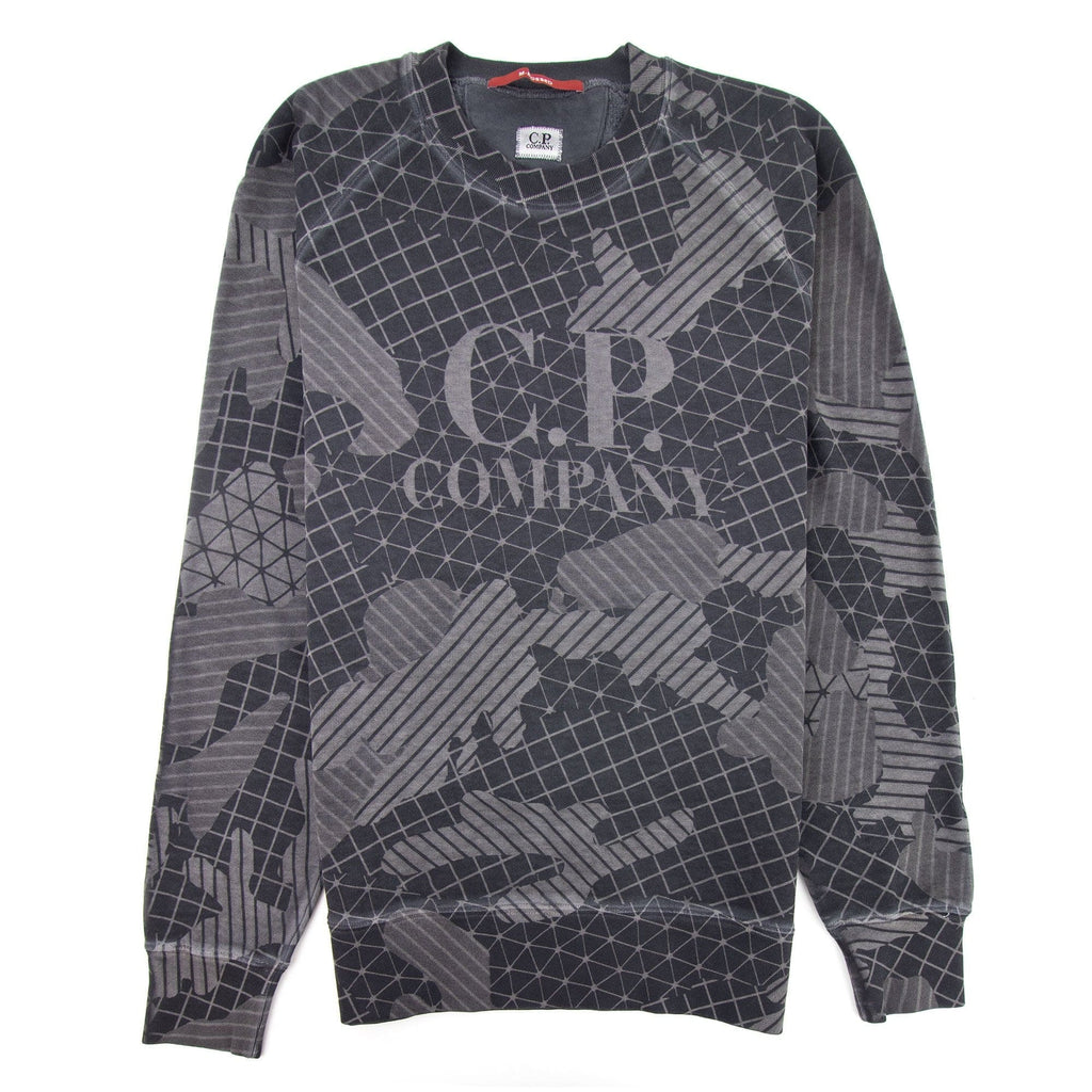 CP Company Lasered Fleece Woodland Camo Sweatshirt Ebony 979