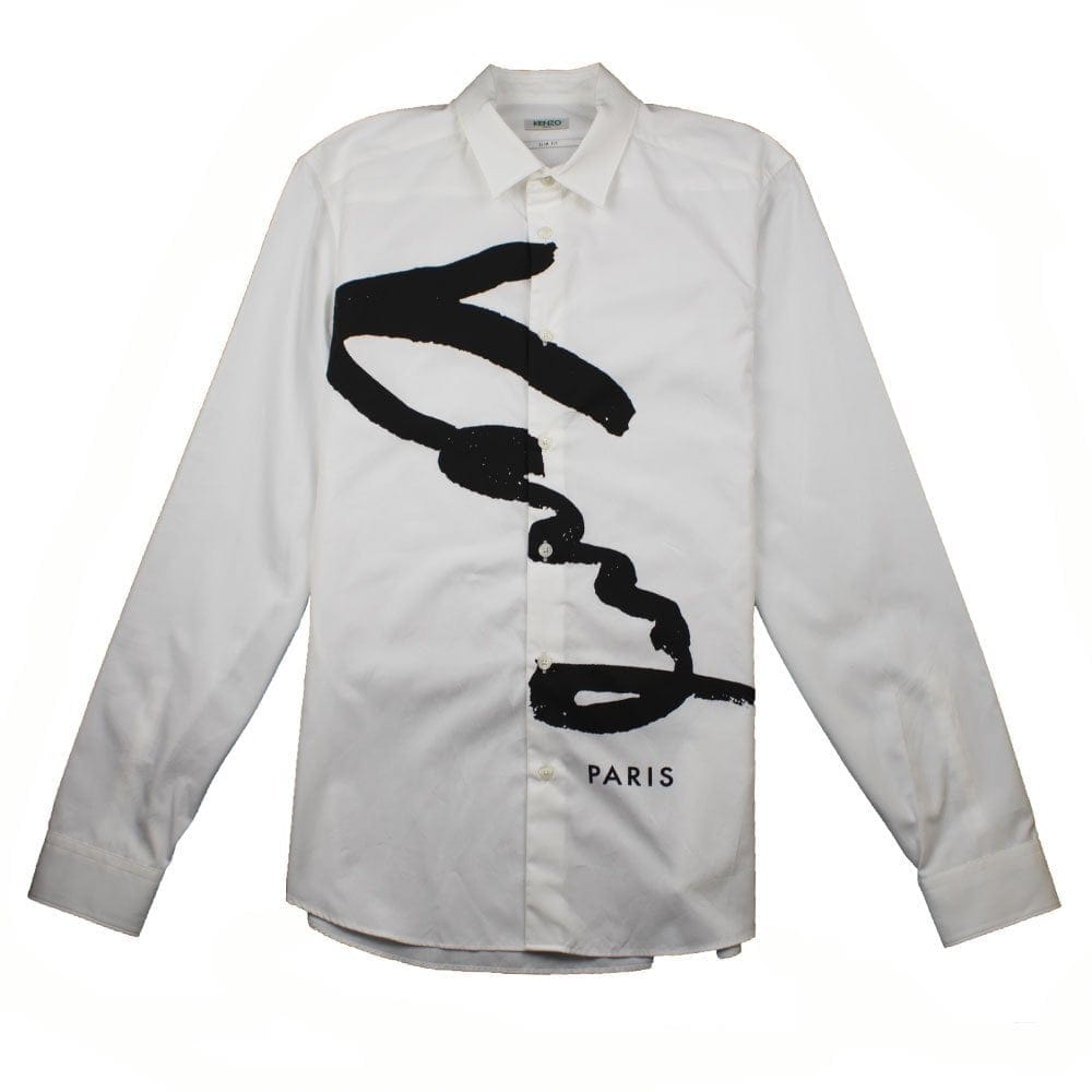 Kenzo Signature Long Sleeve Shirt White