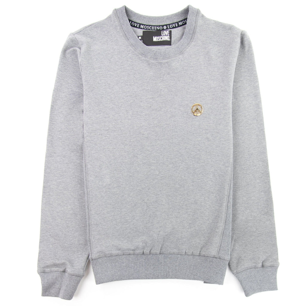 Love Moschino Gold Peace Logo Sweatshirt Grey