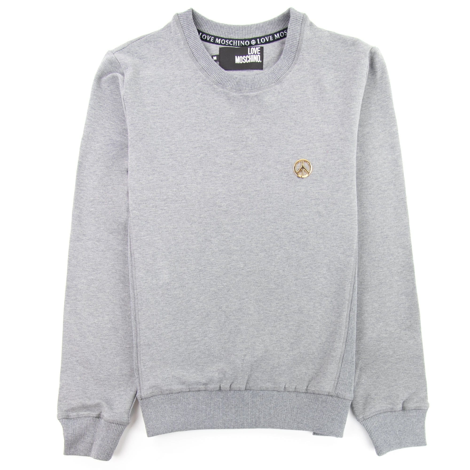Love Moschino Gold Peace Logo Sweatshirt Grey