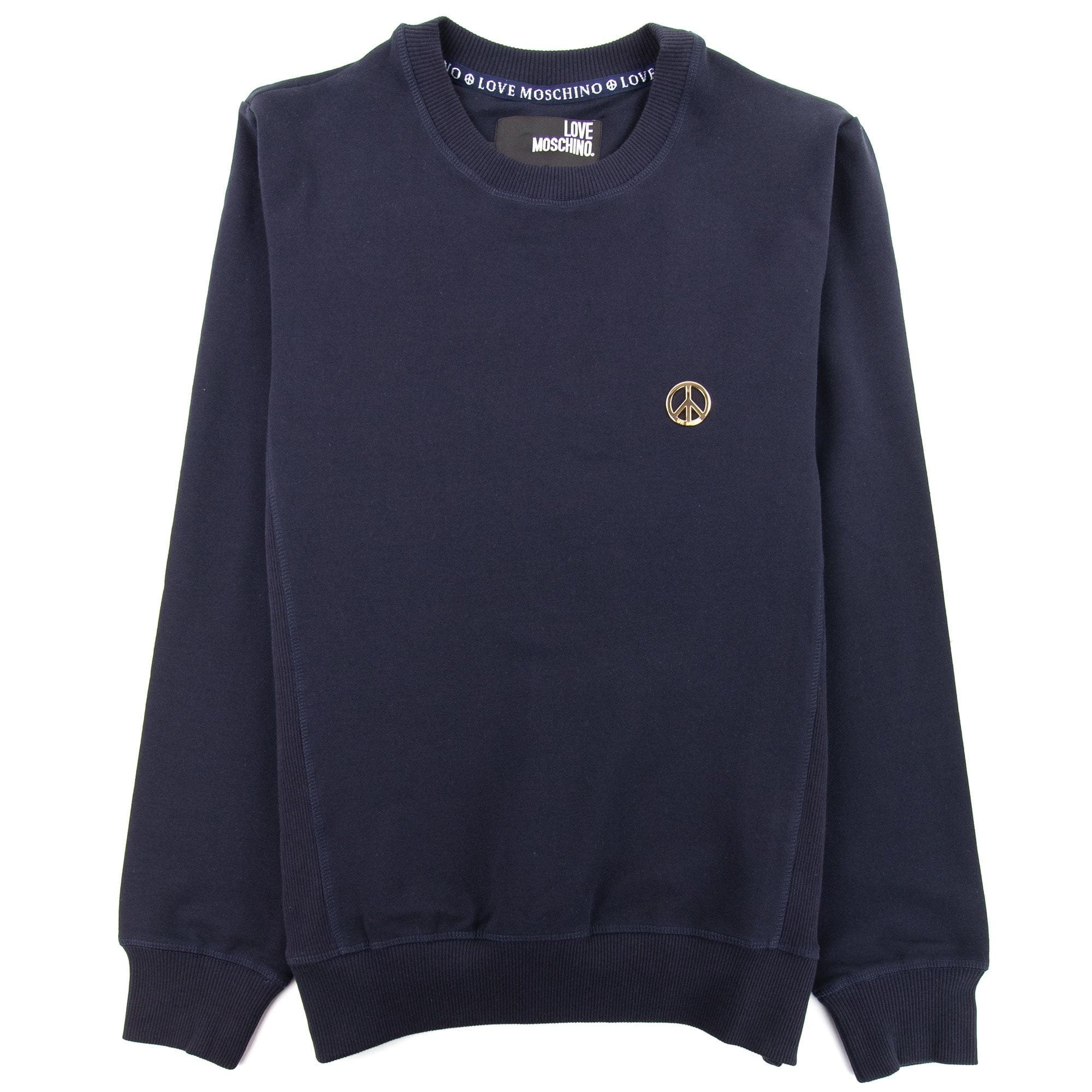 Love Moschino Gold Peace Logo Sweatshirt Navy