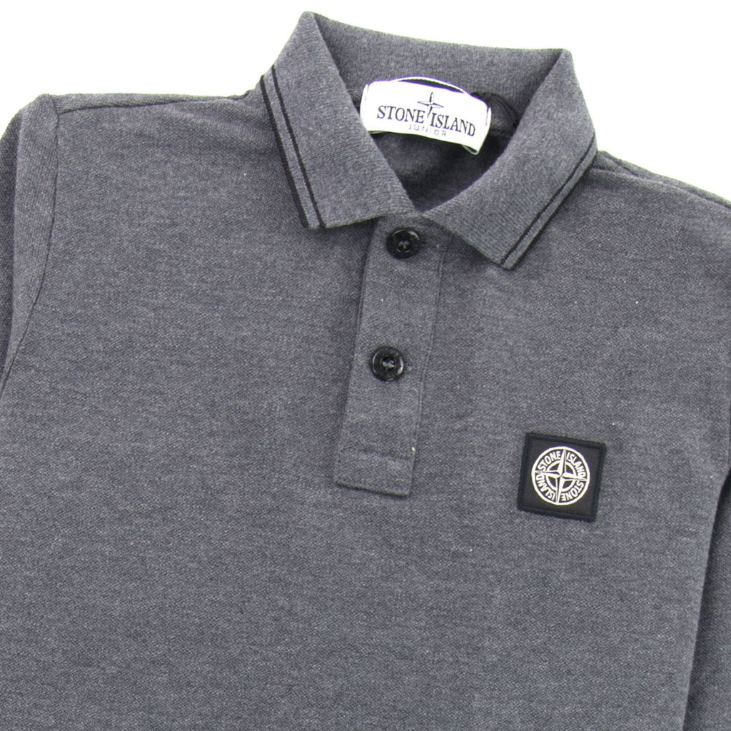 Stone Island Junior Long Sleeve Polo Dark Grey V1067
