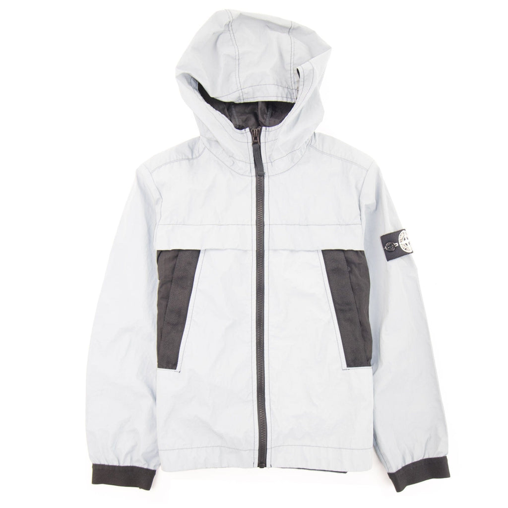 Stone Island Junior Plated Reflective Hooded Jacket Black V0029