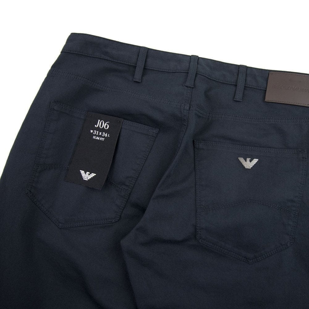 Emporio Armani Armani Jeans J06 Slim Fit Chinos Nero Short Leg Navy 998