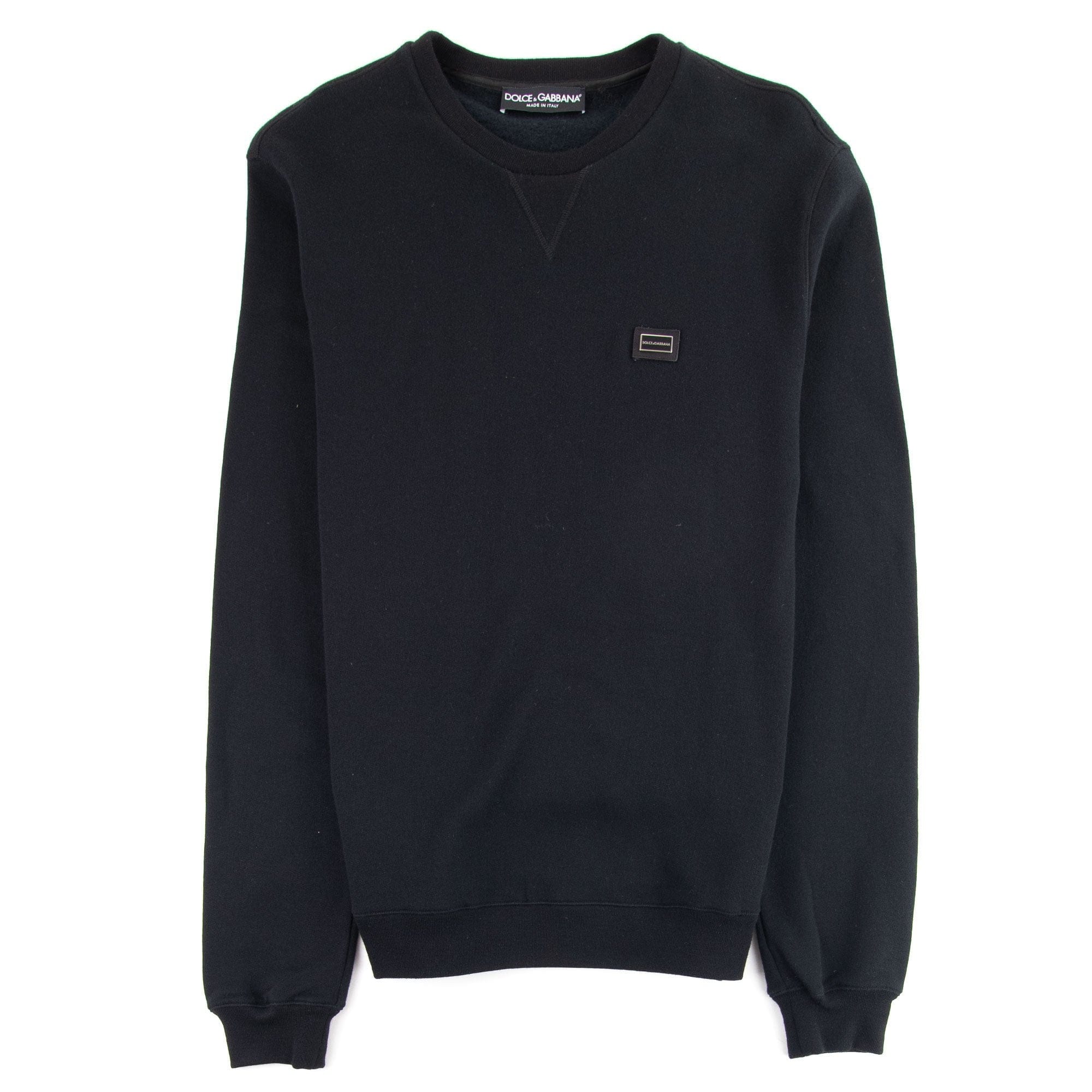 Dolce & Gabbana Metal Logo Crew Neck Lightweight Sweat Black N0000
