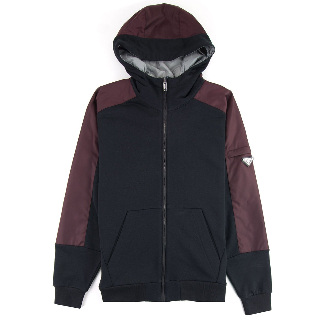 Prada Blouson Metal Logo Hoody Black