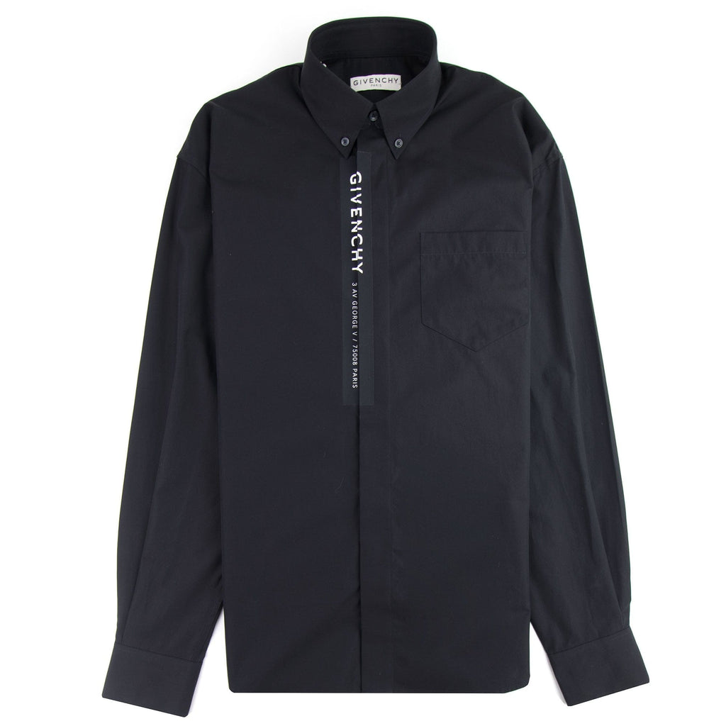 Givenchy Font Logo Long Sleeve Shirt Black