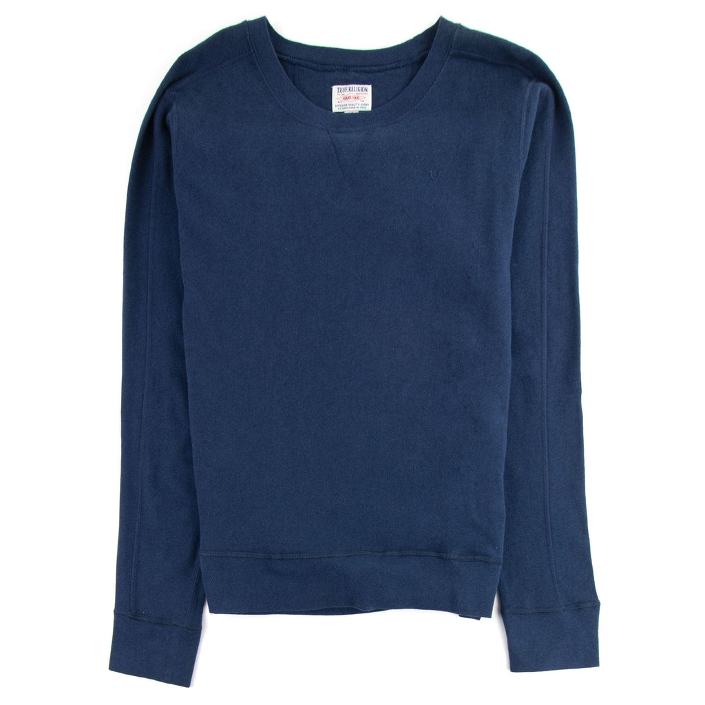 True Religion Terry L/s Small Logo Crew Neck Sweat Midnight Blue