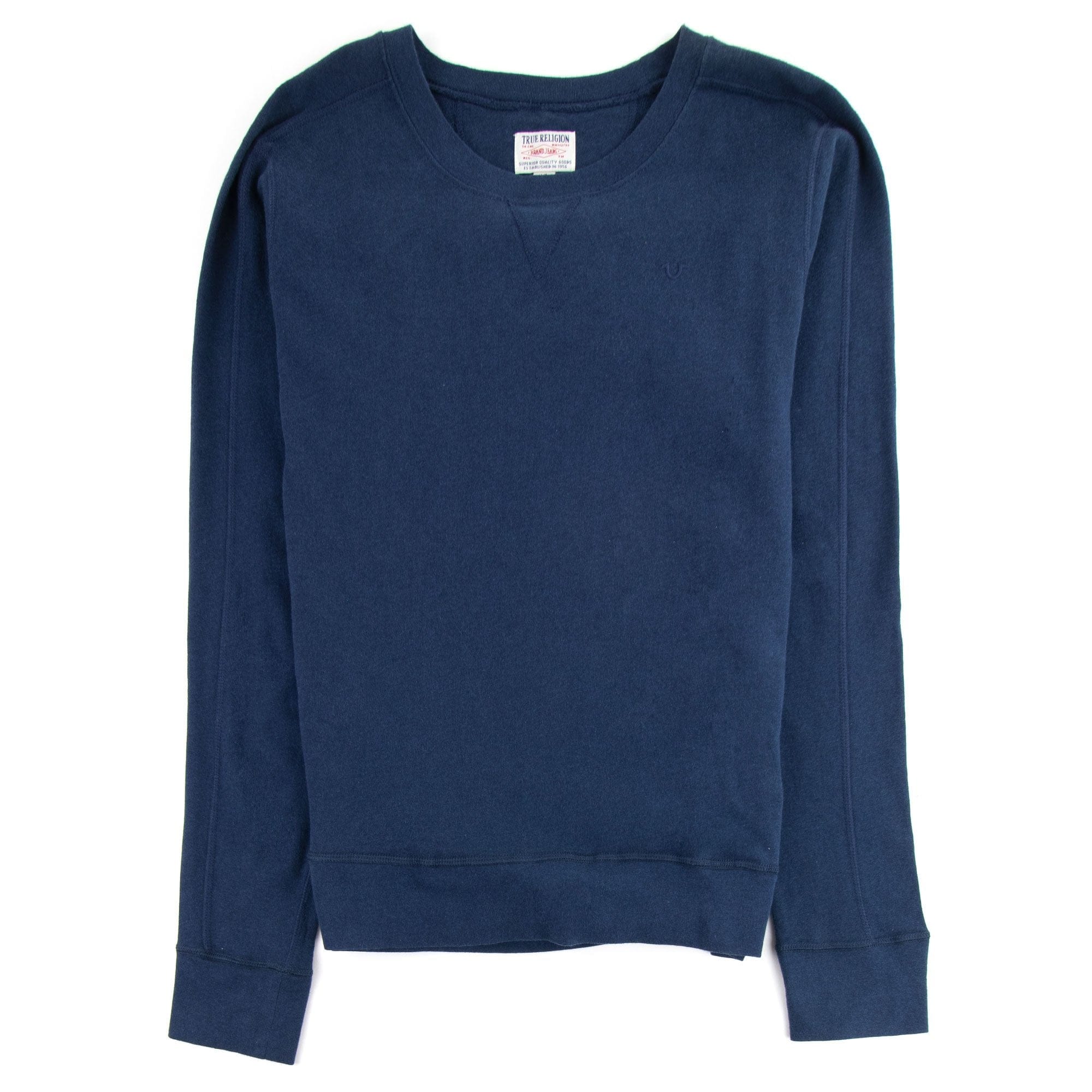True Religion Terry L/s Small Logo Crew Neck Sweat Midnight Blue