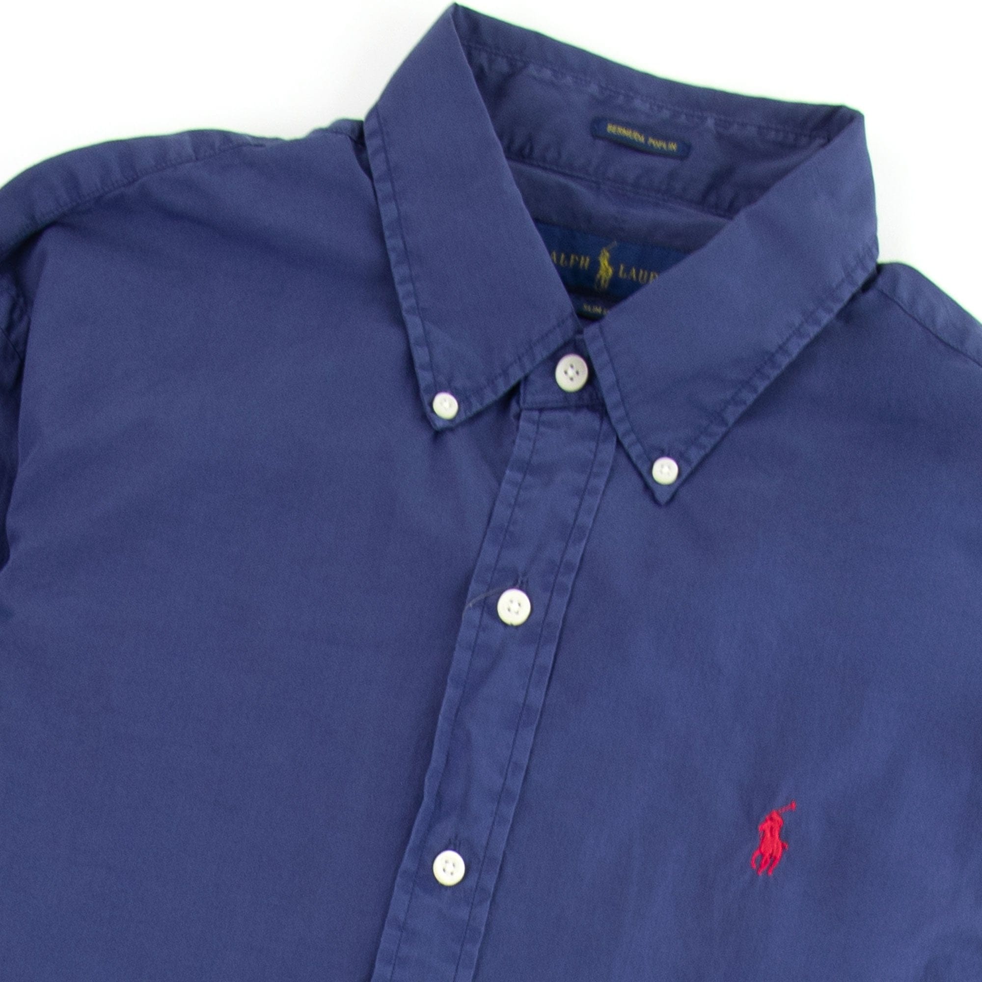 Polo Ralph Lauren Slim Fit Button Collar Long Sleeve Shirt Classic Navy