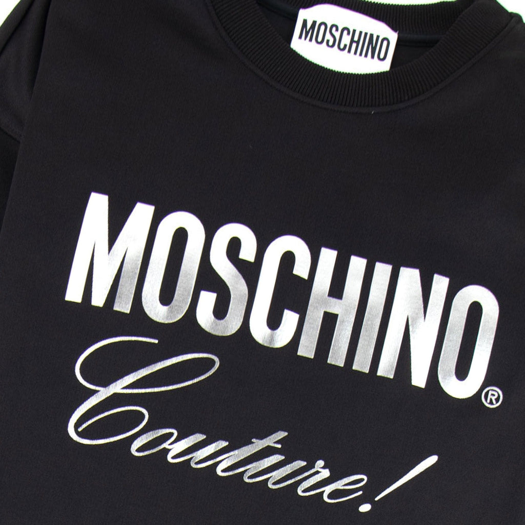 Moschino Couture Silver Logo Sweatshirt Black