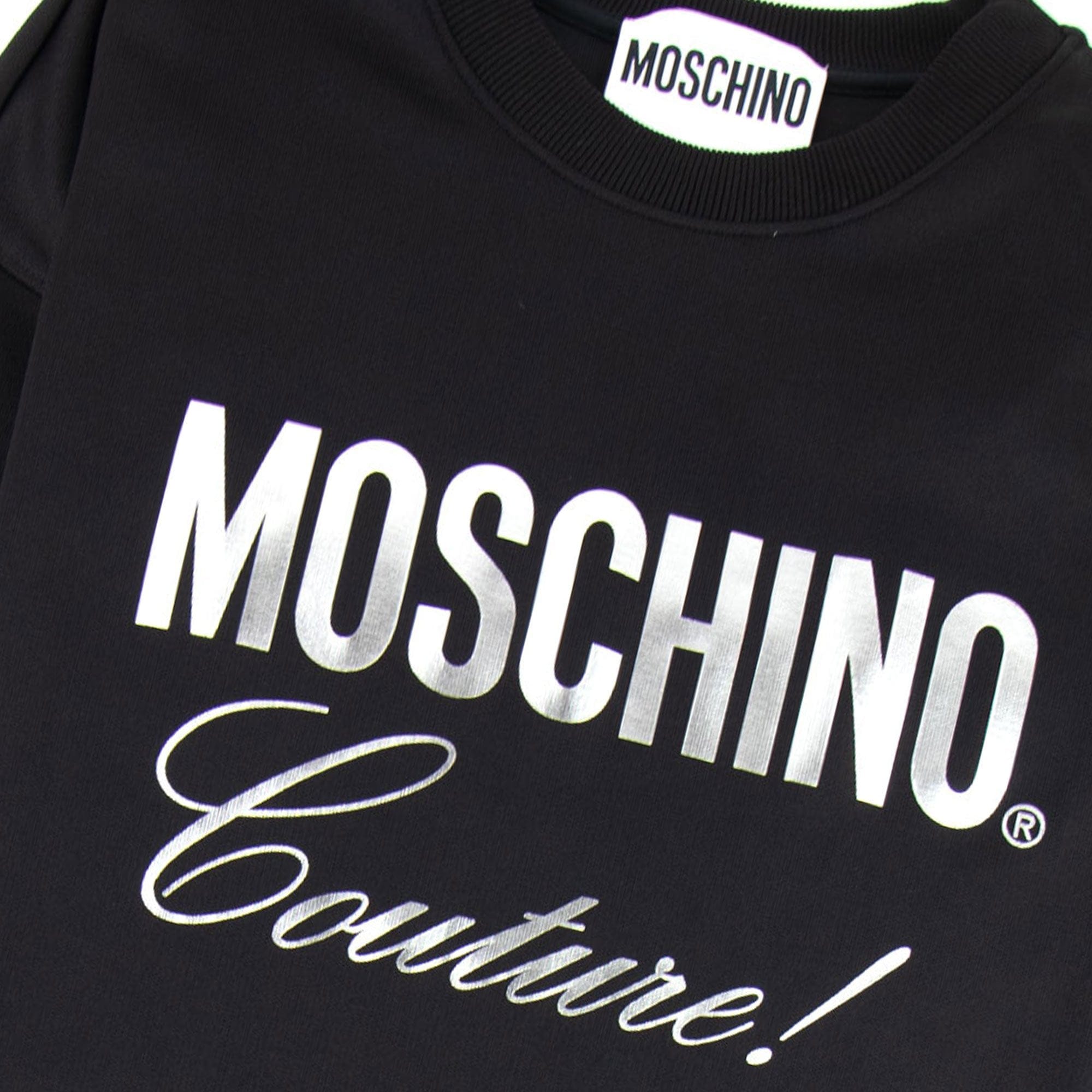 Moschino Couture Silver Logo Sweatshirt Black