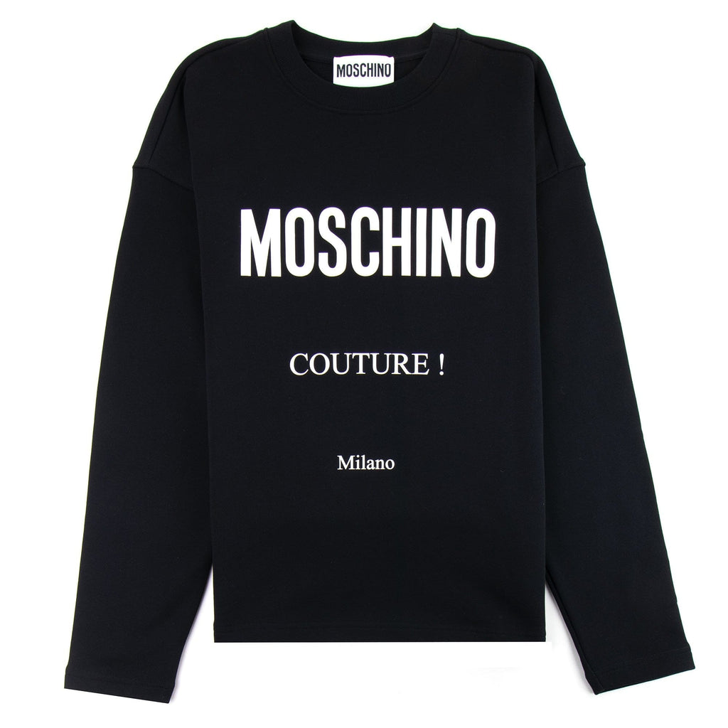 Moschino Couture Cotton Sweatshirt With Logo Black