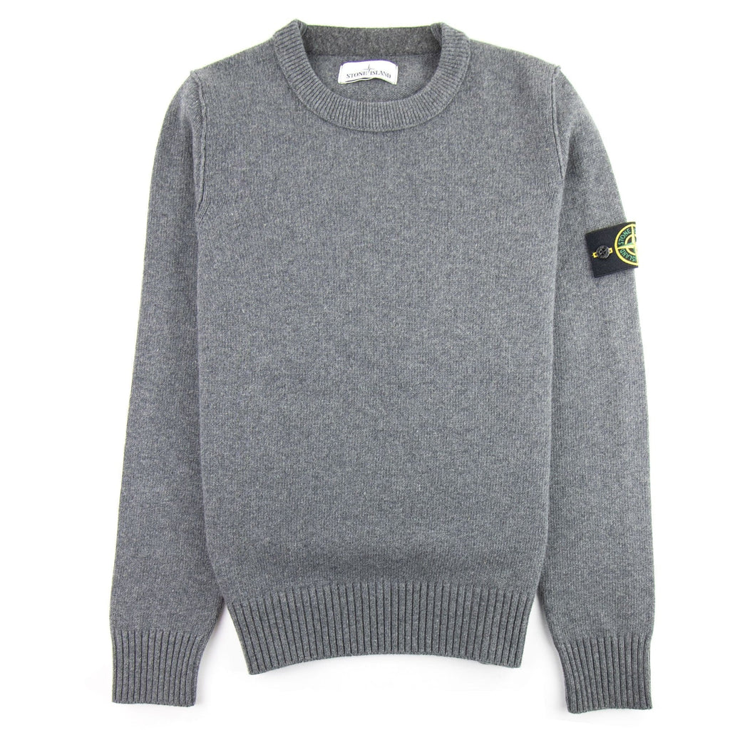 Stone Island Knitted Crew Neck Jumper Dark Grey