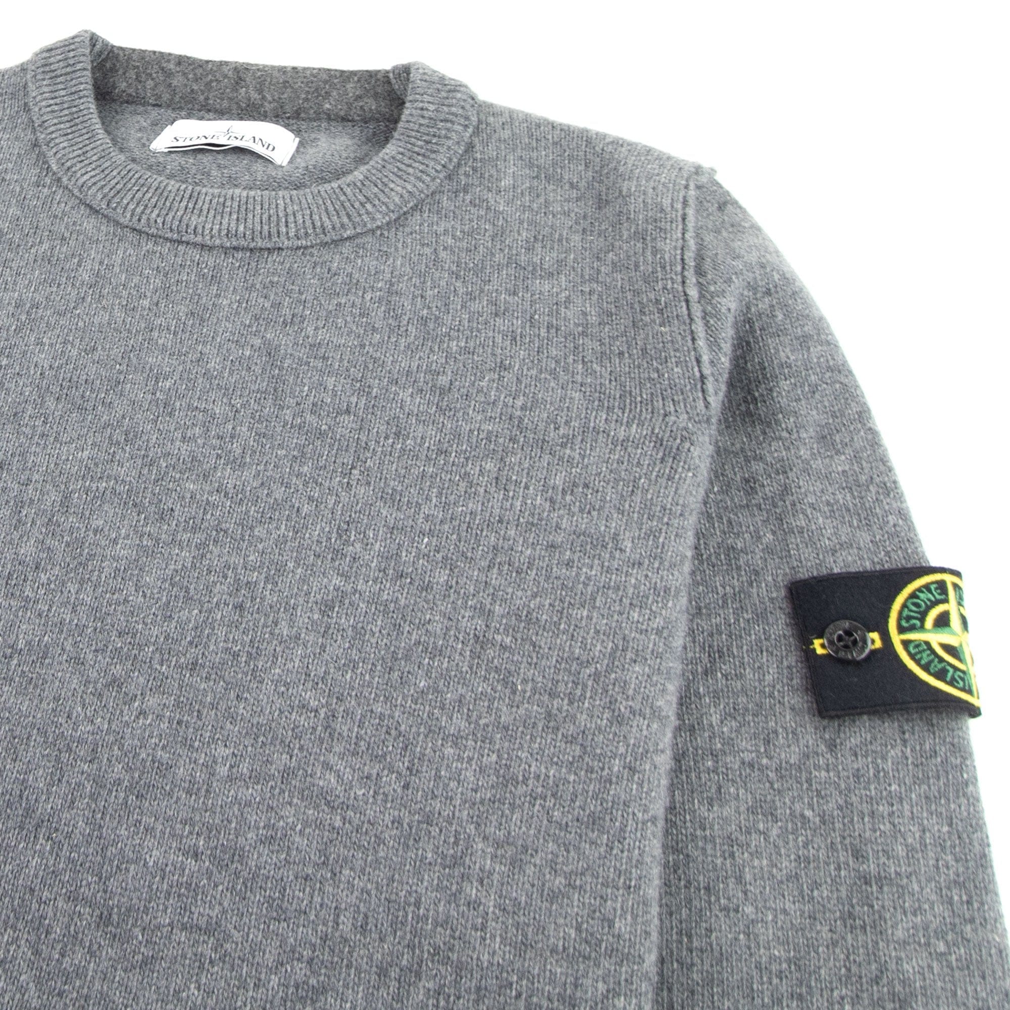 Stone Island Knitted Crew Neck Jumper Dark Grey