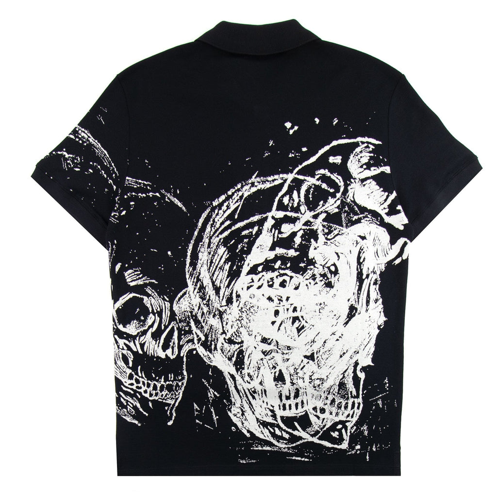 Alexander McQueen Skull Printed Piquet Polo Shirt Black