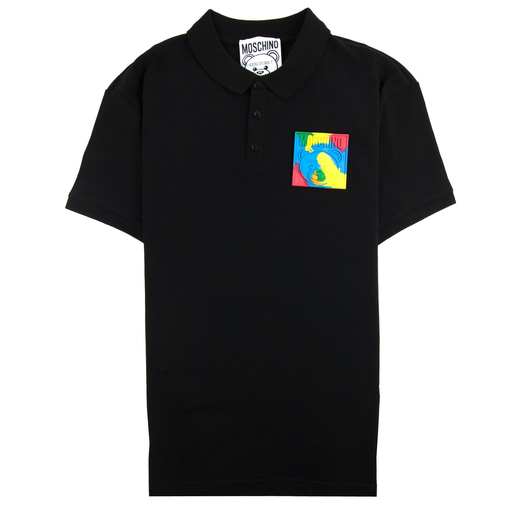 Moschino Couture Teddy Logo Polo Shirt Black