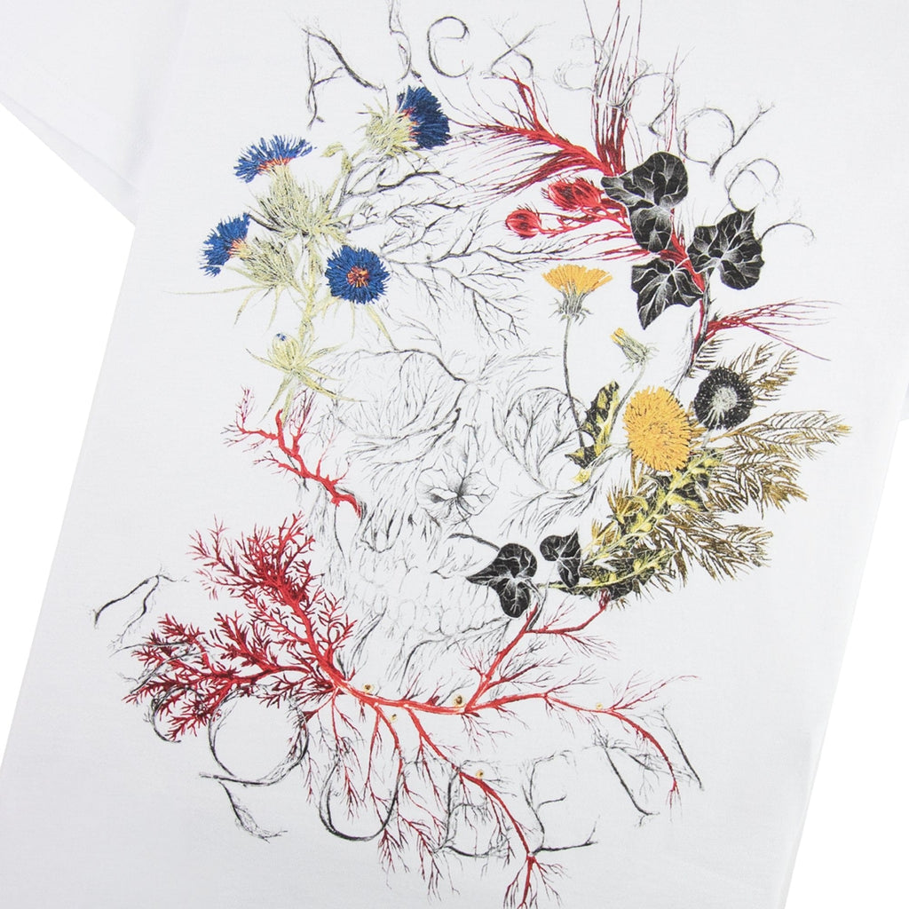Alexander McQueen Glowing Botanical Skull T-shirt White