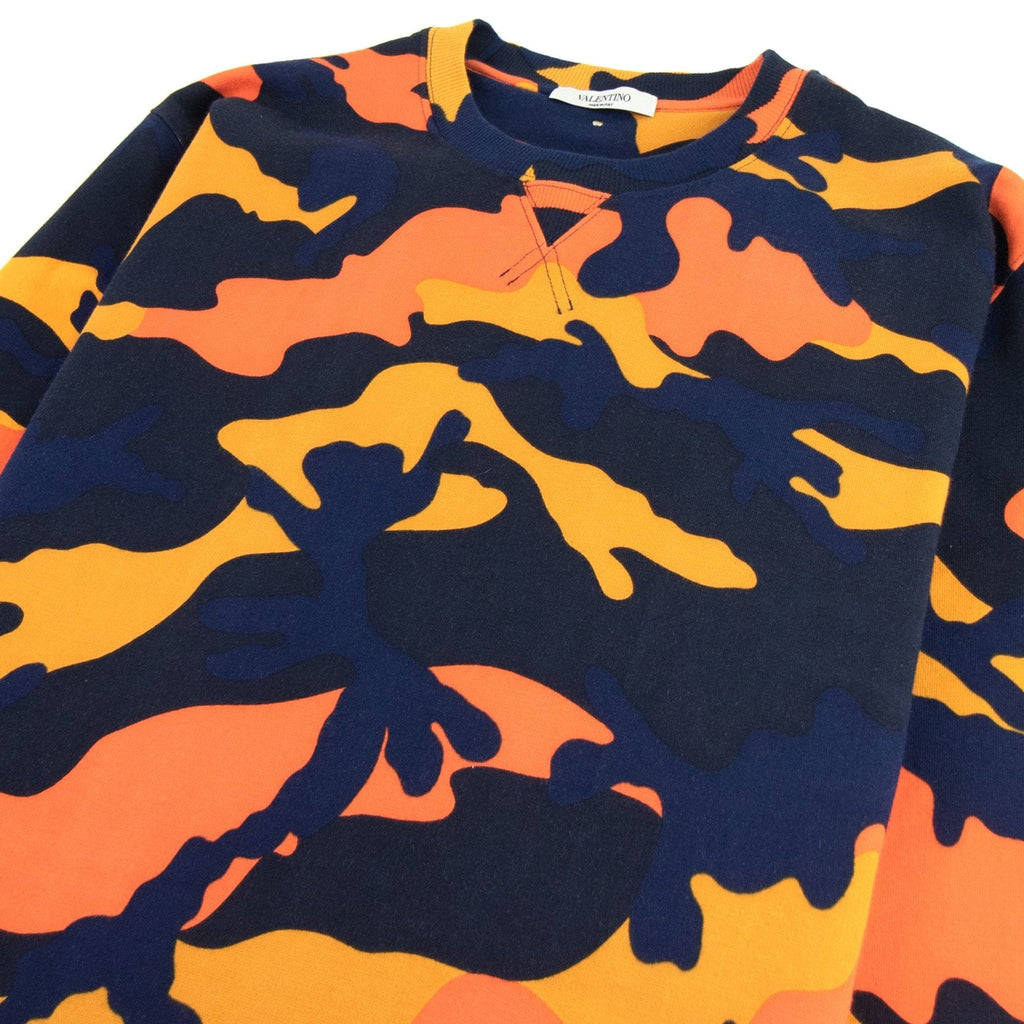 Valentino Camouflage Print Sweater Orange 12z