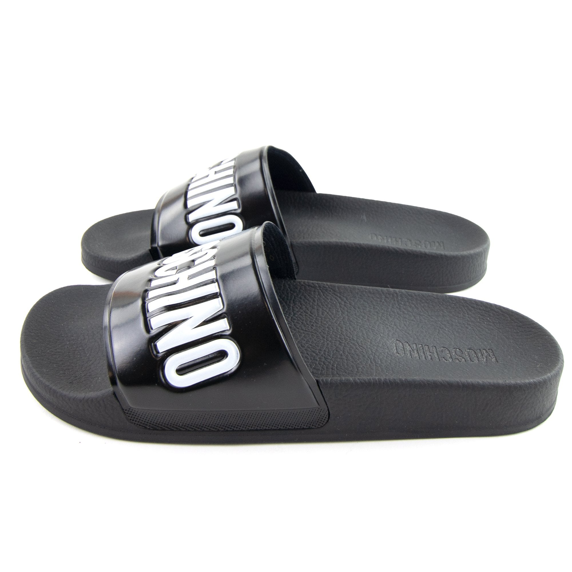 Moschino Couture Pool Slides With Logo Black