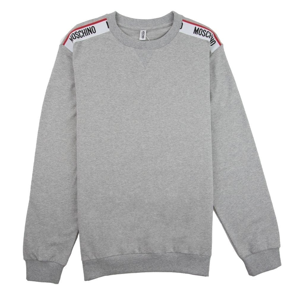 Moschino Underwear Tape Shoulder Logo Sweatshirt Grey 0489