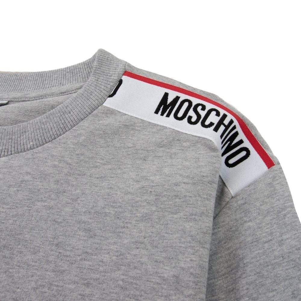 Moschino Underwear Tape Shoulder Logo Sweatshirt Grey 0489