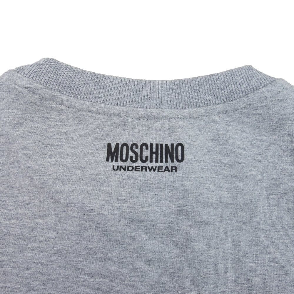 Moschino Underwear Tape Shoulder Logo Sweatshirt Grey 0489