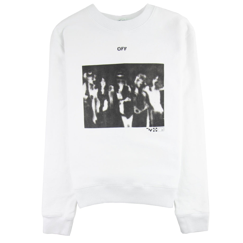 Off White Spray Paint Crewneck Sweatshirt White